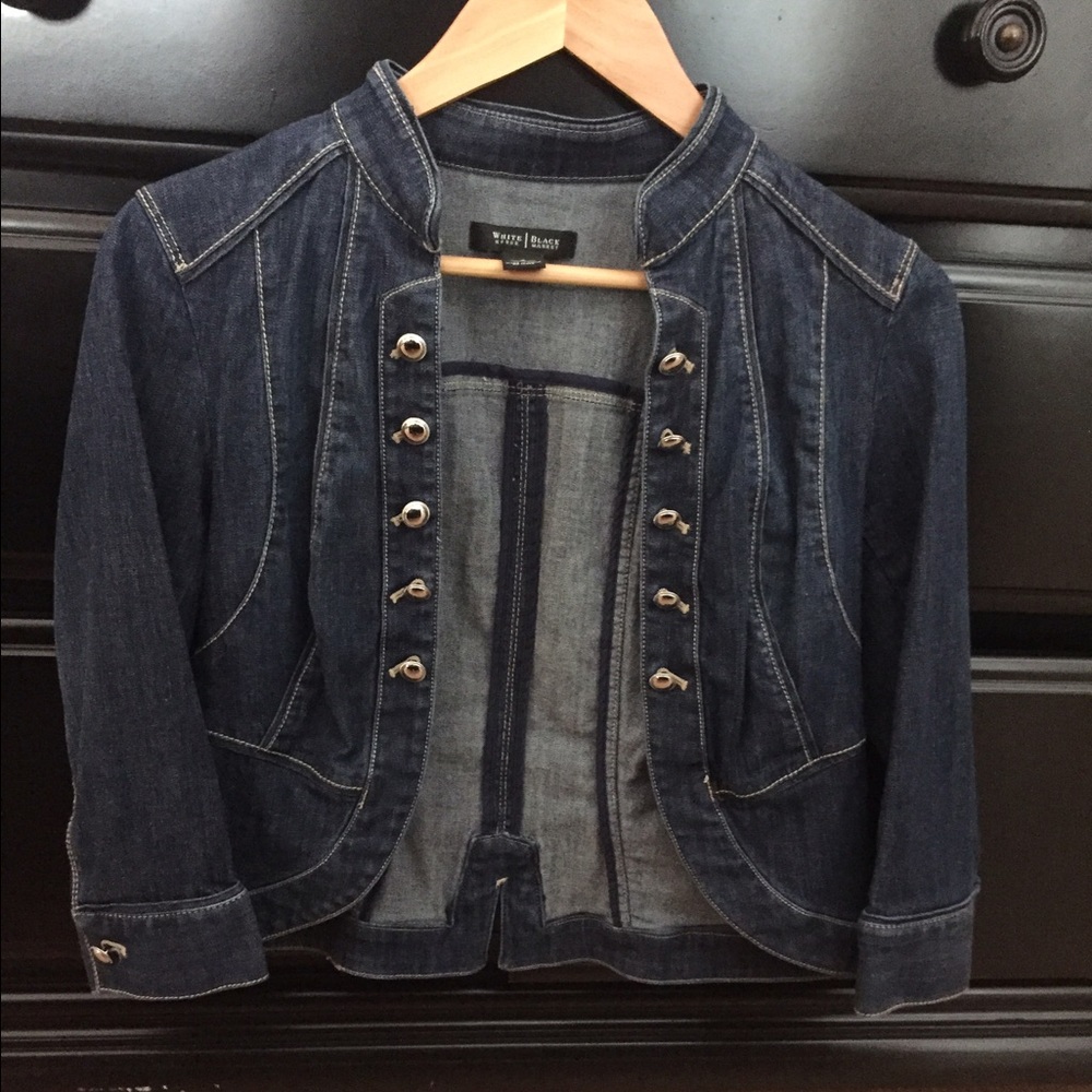 WHBM Denim Jacket 3/4 Length Sleeve